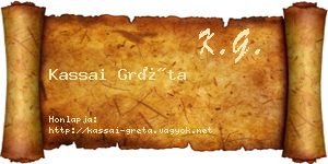 Kassai Gréta névjegykártya